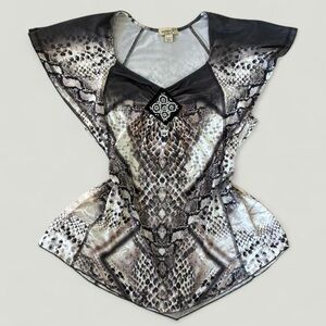 Oneworld Y2K Snakeskin Vintage Top